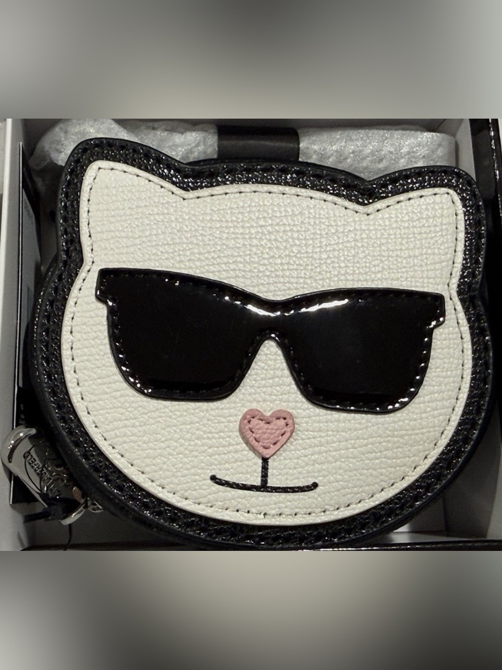 Karl Lagerfeld Black & White Cat Coin Purse and Card Holder Set NWT Retail $198 - Picture 3 of 9